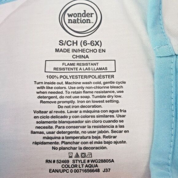 Wonder Nation Girls‎ Summer Pajamas Rise & Shine Size 6 New - Picture 8 of 12